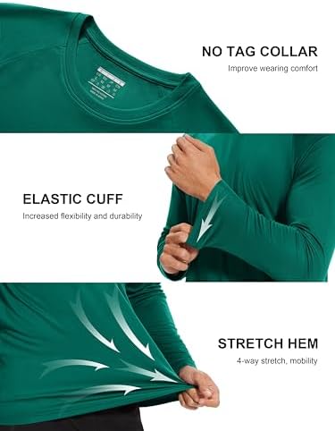 MAGCOMSEN Men's Long Sleeve Shirts UPF 50+ UV Sun Protection Athletic Shirts for Hiking Running Workout Rash Guard - Image 4