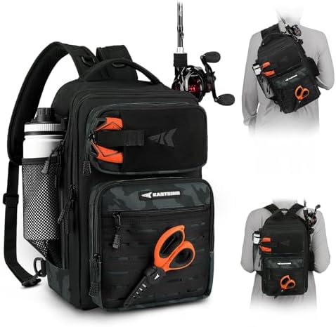 KastKing Blowbak Fishing Sling Bag, Fishing Backpack with Rod Holder by KastKing