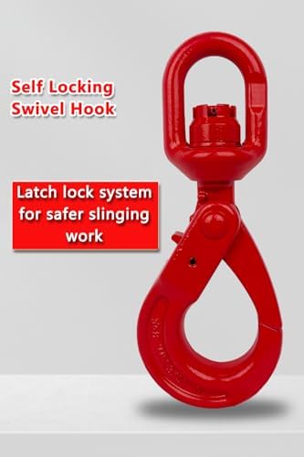 Swivel Self-Locking Hook 33069 lbs Heavy Duty Swivel Lifting Hook Swivel Lifting Hook Hoist Hook Sling Heavy Cargo 【15.0ton】 - Image 2