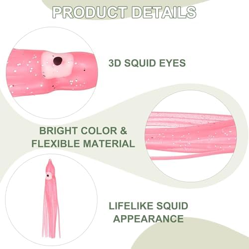Fishing Squid Skirts, Glow Soft Plastic Trolling Lures Luminous -Fitting for (Bass/Trout/Salmon/Saltwater/Fishing Bait) - Image 3