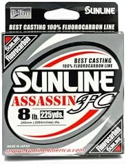 Sunline Assassin FC Fluorocarbon Fishing Line – 100% Fluorocarbon, P-Ion Technology, Multiple Line Weights & Spool Sizes by Sunline