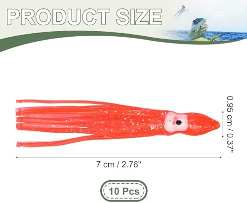 Fishing Squid Skirts, Glow Soft Plastic Trolling Lures Luminous -Fitting for (Bass/Trout/Salmon/Saltwater/Fishing Bait) - Image 2