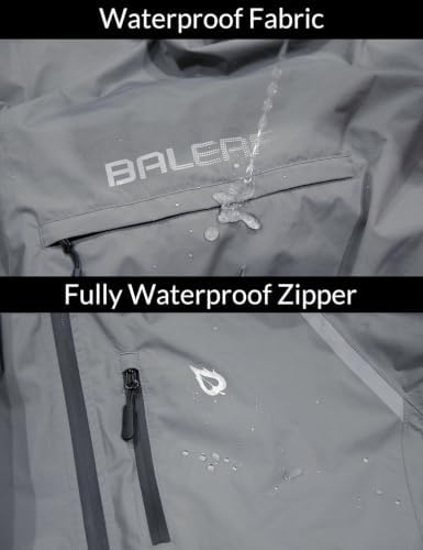 baleaf Men's Rain Jacket Waterproof Hood Lightweight Reflective Packable - Image 5