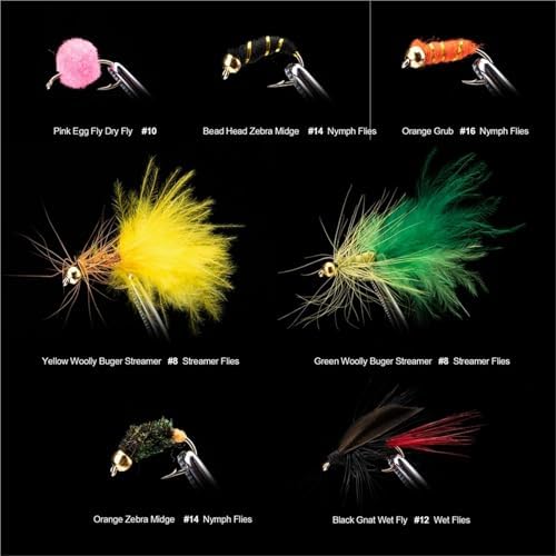 Fly Fishing Lures 100pcs Fly Fishing Lures Kit Premium Wet Dry Nymph Streamer Flies Handmade Trout Bass with Box - Image 4