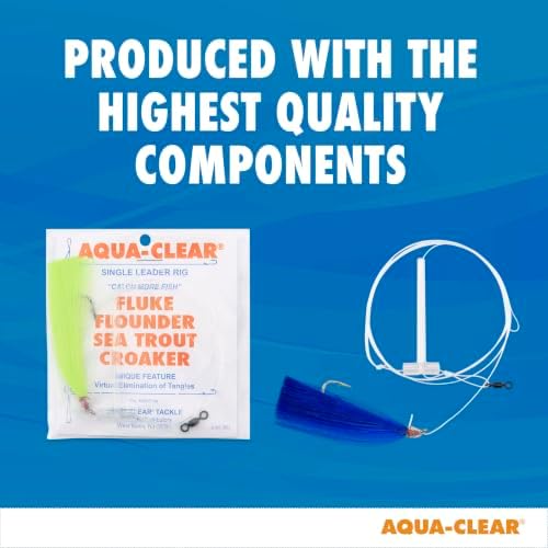 Aqua-Clear Hi-Lo Mixed Color Hair Teaser Rig for Flounder, Fluke, Sea Trout, Croaker, 3/0 Nickel Octo Hook, AFW Swivel, 40 lb GS Mono, T-Standoff, Purple and White Hair - Image 3