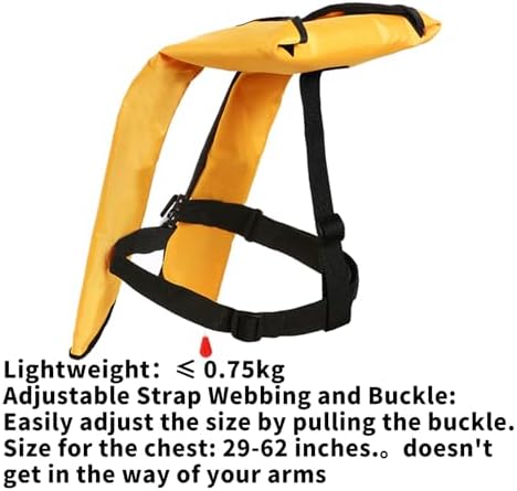 Manual Inflatable Life Jacket|Life Vest for Adults|PFD Low Profile|Supports up to 330 lbs(YSH700) - Image 6