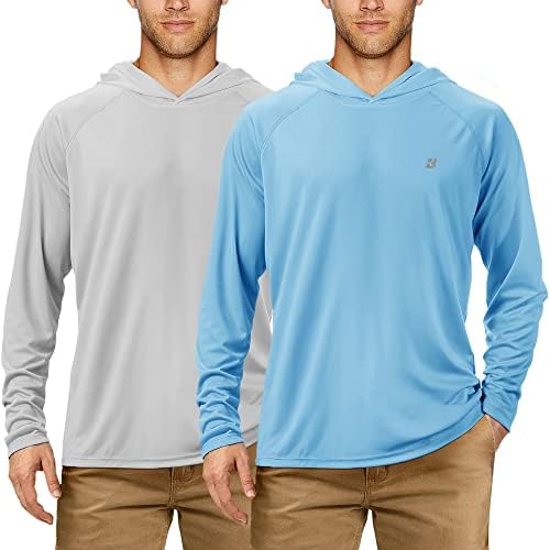 Roadbox Mens Fishing Sun Hoodie, Long Sleeve UPF 50+ UV Protection Shirts by Roadbox