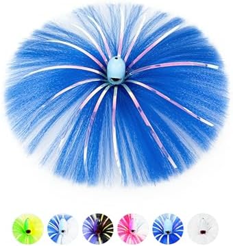 BLUEWING Sea Trolling Lures with Lead Head Saltwater Fishing Witches Big Game Ballyhoo Skirt for Tuna, Wahoo, Sailfish, Mahi Mahi 1oz, 2oz, 4oz, 6oz, 8oz by BLUEWING