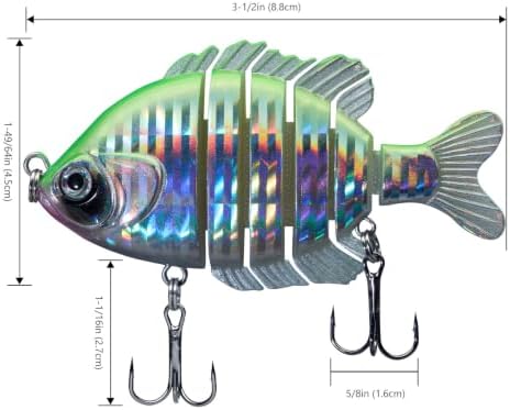 BASSDASH SwimPanfish Multi Jointed Bluegill Bass Fishing Lure Swimbaits - Image 2