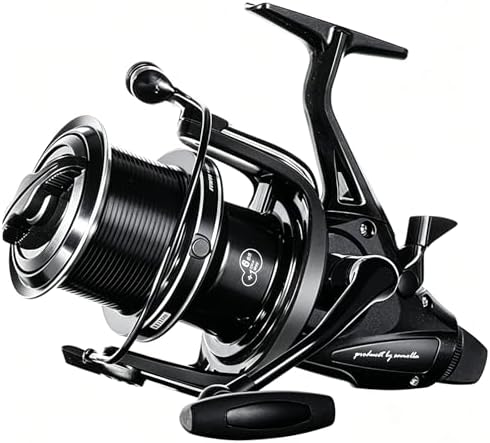 Double Brake Spinning Reel Heavy Duty Metal Body with CNC Machined Spool 55LB Max Drag 6+1 BB Smooth 4.1:1 High Speed Gear Ratio Saltwater Freshwater Reel for FPL 8000-12000 Series by SAMOLLAFishing