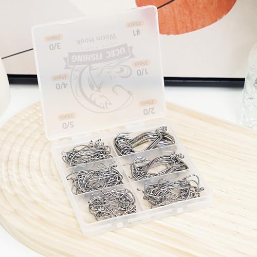 UCEC EWG Fishing Hooks, Offset Worm Hooks for Bass Fishing Hook Texas Rig - Image 7