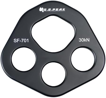 30 kN Climbing Rigging Plate, 4-Hole Multi-Anchor Connector, Black - Image 2