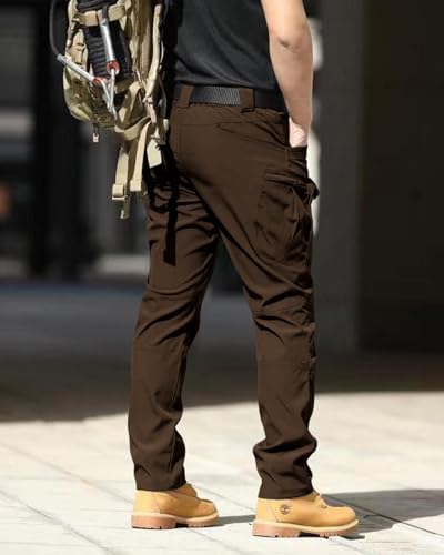 Men's Tactical Pants Stretch Waterproof Fabric Durable Cargo Pants for Hiking Casual Work Multi Pockets (No Belt) - Image 3