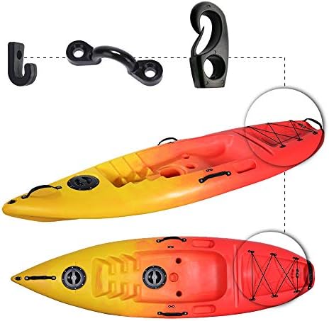 Deck Rigging Kit Accessory - 19.7 FT Bungee Cord with Deck Loops Tie Down Pad Eyes and J - Hooks and Bungee Cord Hook Screws & Rivets for Kayaks Canoes Boat - Image 2