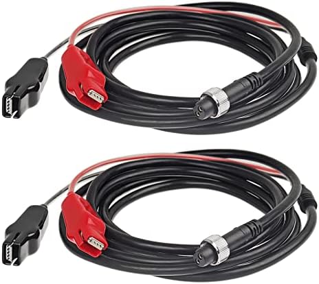 2Pcs 10Ft Electric Fishing Reel Power Cord Cable, Power Cable Connecting Battery to Reels Spool, Compatible with Daiwa Tanacom 1000 750 500, Seaborg 500MJ, Leobritz, Shimano, BeastMaster, ForceMaster by Jwodo