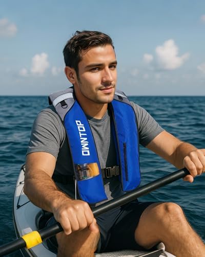 Owntop Automatic/Manual Inflatable Swim Jacket, Manual Convertible & Highly Visible, Storage Pocket with Zipper, 24g CO2 Cylinder Included, Low Profile for Kayak, Fishing, Paddle Sports - Image 6