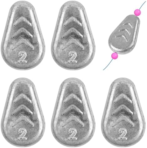 No Roll Sinker Fishing Weights Flat Inline Weight Sinkers No Snag Catfish Sinkers for Fishing Saltwater Surf Gear Tackle 1/2oz-4oz by OROOTL