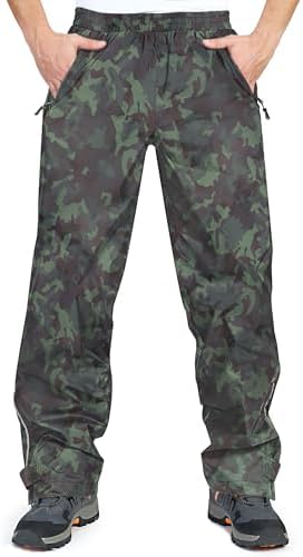 33,000ft Men's Rain Pants, Waterproof Rain Over Pants, Windproof Pants by 33000ft