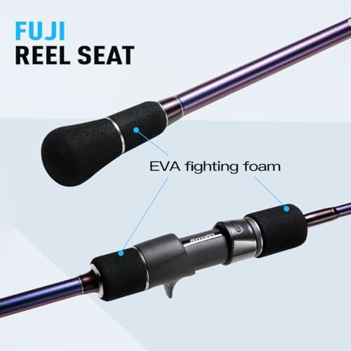 Saltwater Fishing Rod - 2-Piece Slow Jigging Rod with Fuji Guides & Toray Carbon Fiber,Split Rear High EVA Handle,Spinning/Casting Reel Compatible for Offshore & Deep Sea Fishing - Image 5