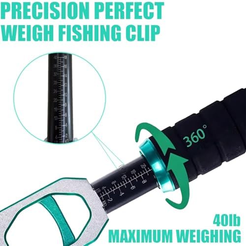 Fish Lip Gripper with 40lbs Built-in Weight Scale, 2-in-1 Fish Grabber Tool - Image 4