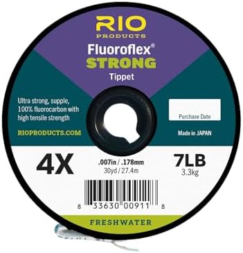 Rio Products Fly Fishing Tippet, Fluoroflex Strong Leader, 100% Fluorocarbon for Trout, 30YD Spool by RIOPRODUCTS