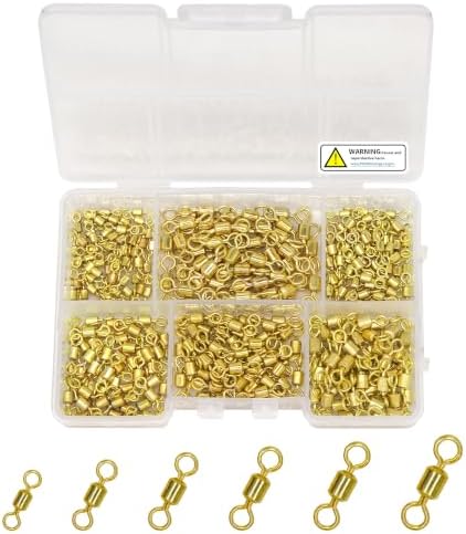 Fishing Barrel Swivels Kit, 300pcs Stainless Steel Rolling Bearing Snap Connector for Saltwater Freshwater Fishing#2#3#4#5#6#7 by UperUper