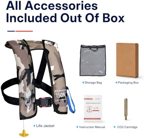 Inflatable PFD Life Jackets for Adults, 33g CO2 Cylinder - Image 6