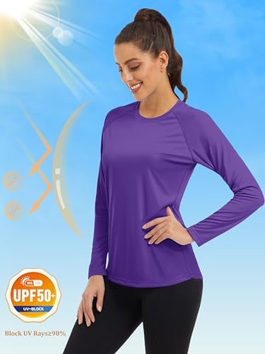 MAGCOMSEN Women's Long Sleeve Shirts UPF 50+ Sun Protection Shirts for Hiking Fishing Workout Rash Guard - Image 3