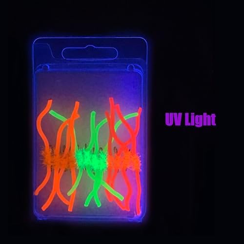 Tigofly 24pcs UV Squirmy Worm Lure Bug San Juan Fly Fishing Flies, Size 8# - Image 2