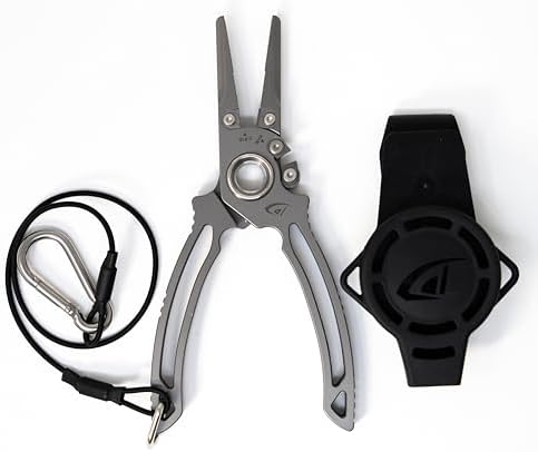 danco 7-Inch Titanium Dual Cutter Fishing Pliers with Sheath and Lanyard by dancosportsinc