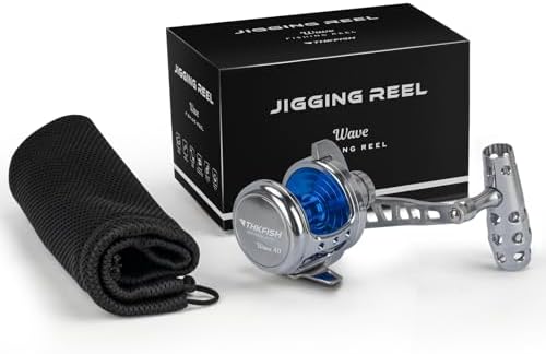 THKFISH Slow Pitch Jigging Reel, 55lbs Max Drag 6.3:1,9+2 Stainless BB Lever Drag Saltwater Heavy Duty Trolling Reel Slow Jigging Reel Saltwater Fishing - Image 6