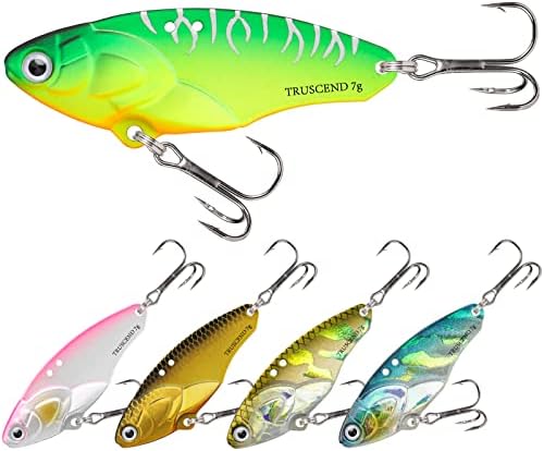 TRUSCEND Swim or Jig Fishing Spinner Baits for Freshwater and Saltwater, Rooster Tail Fishing Lures for Trout Bass Walleye Crappie Salmon Pike, Blade Bait with Copper Blade by TRUSCEND