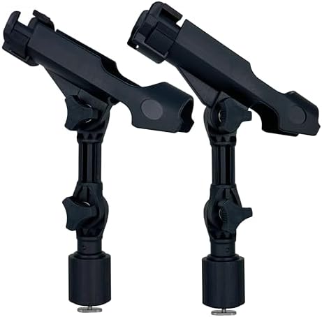 2 Pack Fishing Rod Holder with Track Mount Universal T-Shaped Screw Mounted on Rail for Kayak, Canoe, Fishing Boat by HIUMI