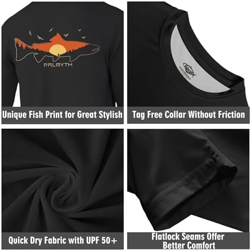Palmyth Fishing Shirts for Men Long Sleeve UPF 50+ T Shirt Sun Protection - Image 6