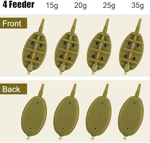 Carp Fishing Method Feeders Set 4 Inline Method Feeders with 1 Quick Release - Image 3