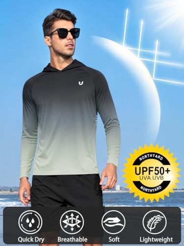 NORTHYARD Men's Sun Hoodie Long Sleeve Fishing Shirts UPF 50+ Rash Guard - Image 3
