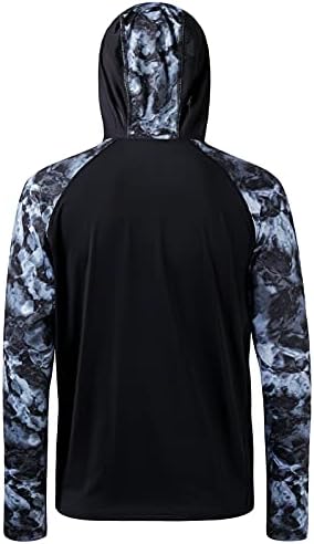 BASSDASH Men’s UPF 50 Performance Fishing Shirt Cooling Hoodie Camo Long Sleeve FS17M - Image 2