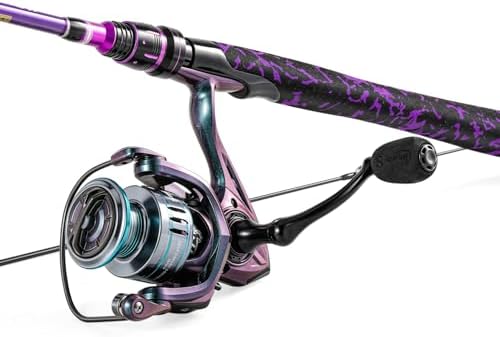 Sougayilang Fishing Rod Reel Combo, 2 Pieces Light Weight Spinning Rod with Bright Powerful Smooth Fishing Reel,Good Starter Combo for Bass Freshwater by Sougayilang