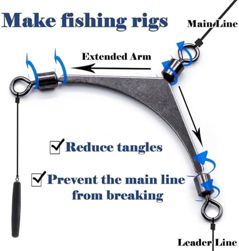 FishTrip 3-Way Fishing Swivels, 15Pcs Three Rolling Swivels for Rigs - Image 3