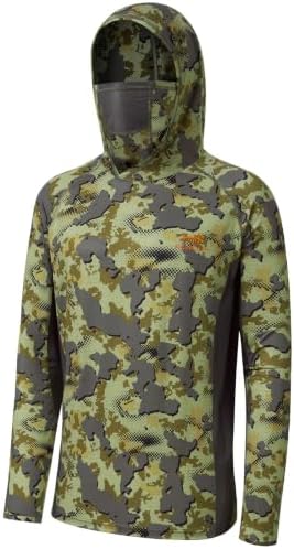 BASSDASH Men's UPF 50+ Camo Long Sleeve Hunting Fishing Hoodie Shirt by Bassdash