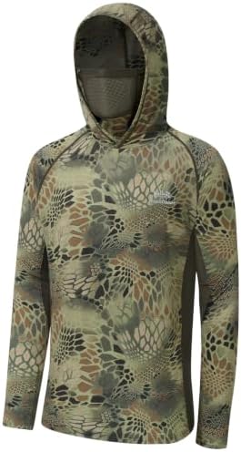 BASSDASH Men's UPF 50+ Camo Long Sleeve Hunting Fishing Hoodie Shirt by Bassdash