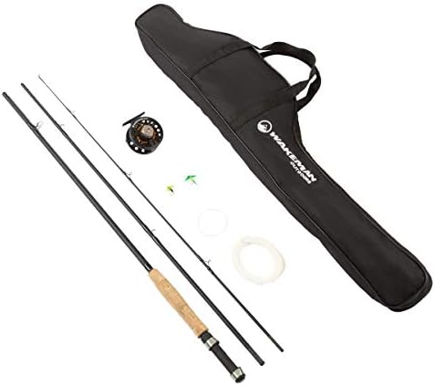 Wakeman Outdoors Fly Fishing Rod & Reel Combo Starter Kit with Case and Accessories by Wakeman