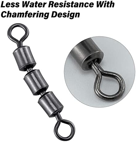 Dr.Fish High Speed 3 Roller Swivels, Bead Chain Barrel Swivels Fishing Tackle Trolling Rolling Leader Lure Connector Salmon Walleye Freshwater - Image 4