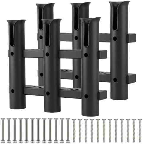 2 Pack 3 Tube Fishing Rod Holder for Boat Kayak Wall Mount Black by Unknown