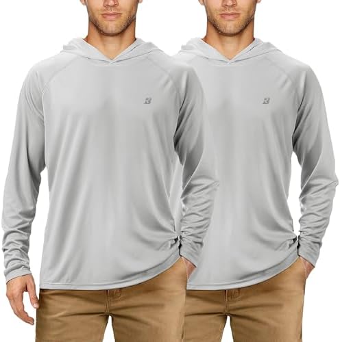 Roadbox Mens Fishing Sun Hoodie, Long Sleeve UPF 50+ UV Protection Shirts by Roadbox