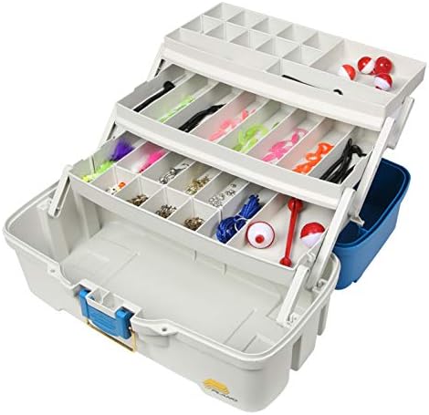 Plano Ready-Set-Fish 3-Tray Tackle Box with Tackle, Aqua Blue/Tan, One Size by PLANO%C2%AEOutdoors