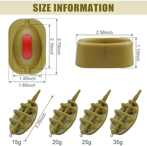 Carp Fishing Method Feeders Set 4 Inline Method Feeders with 1 Quick Release - Image 4