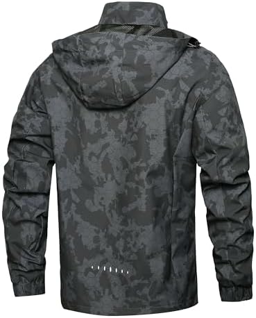 Men's Lightweight Waterproof Rain Jacket,Shell Hooded Outdoor Raincoat Hiking Windbreake jacket - Image 2