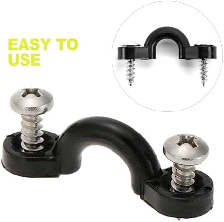 10 Pcs Kayak Rigging Kit Nylon Bungee Deck Loops Pad Eyes with Stainless Steel Screws Marine Grade Boat Tie-Down Hooks Replacement Accessories for Canoes Paddle Boards and Fishing Boats - Image 6
