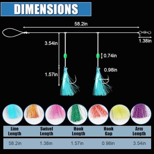 Shaddock Fishing Bait Rigs Saltwater with Sharp Hooks for Flounder Halibut - Image 2